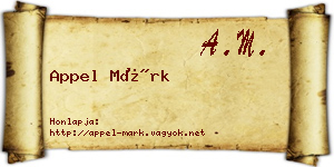 Appel Márk névjegykártya