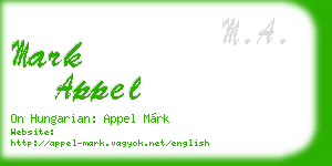 mark appel business card