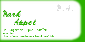 mark appel business card